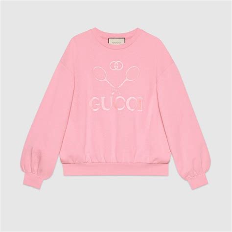 pink gucci tennis crewneck|Women's Designer Luxury Sweatshirts .